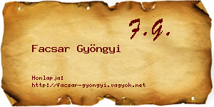 Facsar Gyöngyi névjegykártya